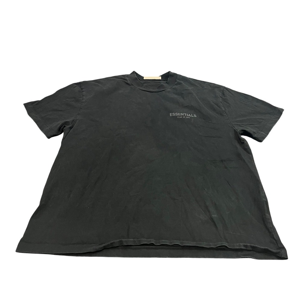 Fear of God Essentials T-Shirt Mens XL Black Short Sleeve Logo Graphic Tee
